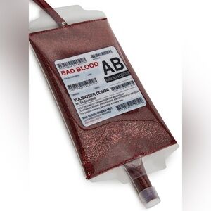 NWT Dolls Kill Trick n Treatz Bad Blood Red Glitter Wristlet